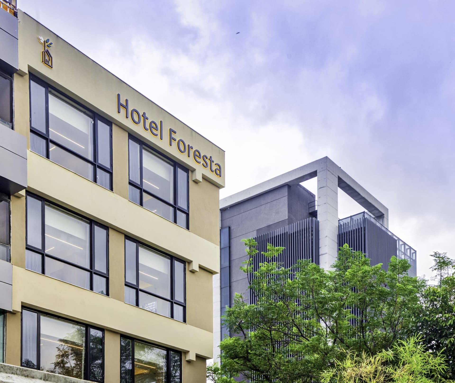 Hotel Foresta entrance and building facade